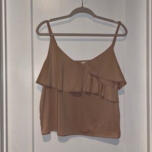 H&M Tan Ruffle Blouse